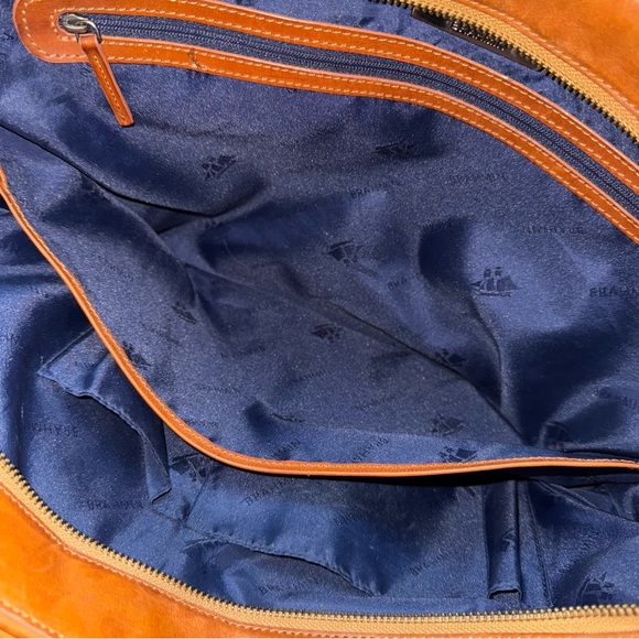 Brahmin Andy Leather Briefcase Bag Cognac Brown - Picture 7 of 8